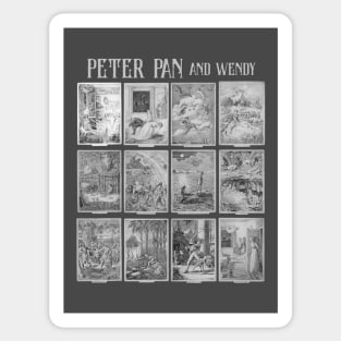 Peter Pan, Neverland Wendy Darling - Captain Hook, Tinker Bell and the lost boys Sticker